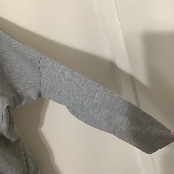 Active USA Grey Minimalist Clean Girl Influencer Lace Up Oversized Sweater Small - Picture 5 of 11